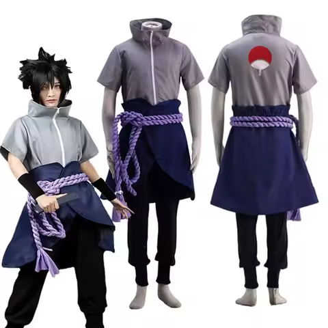 Tenue de Cosplay Anime Uchiha Sasuke, Costume d'halloween, uniforme de jeu de rôle de fête, vêtements de bande dessinée