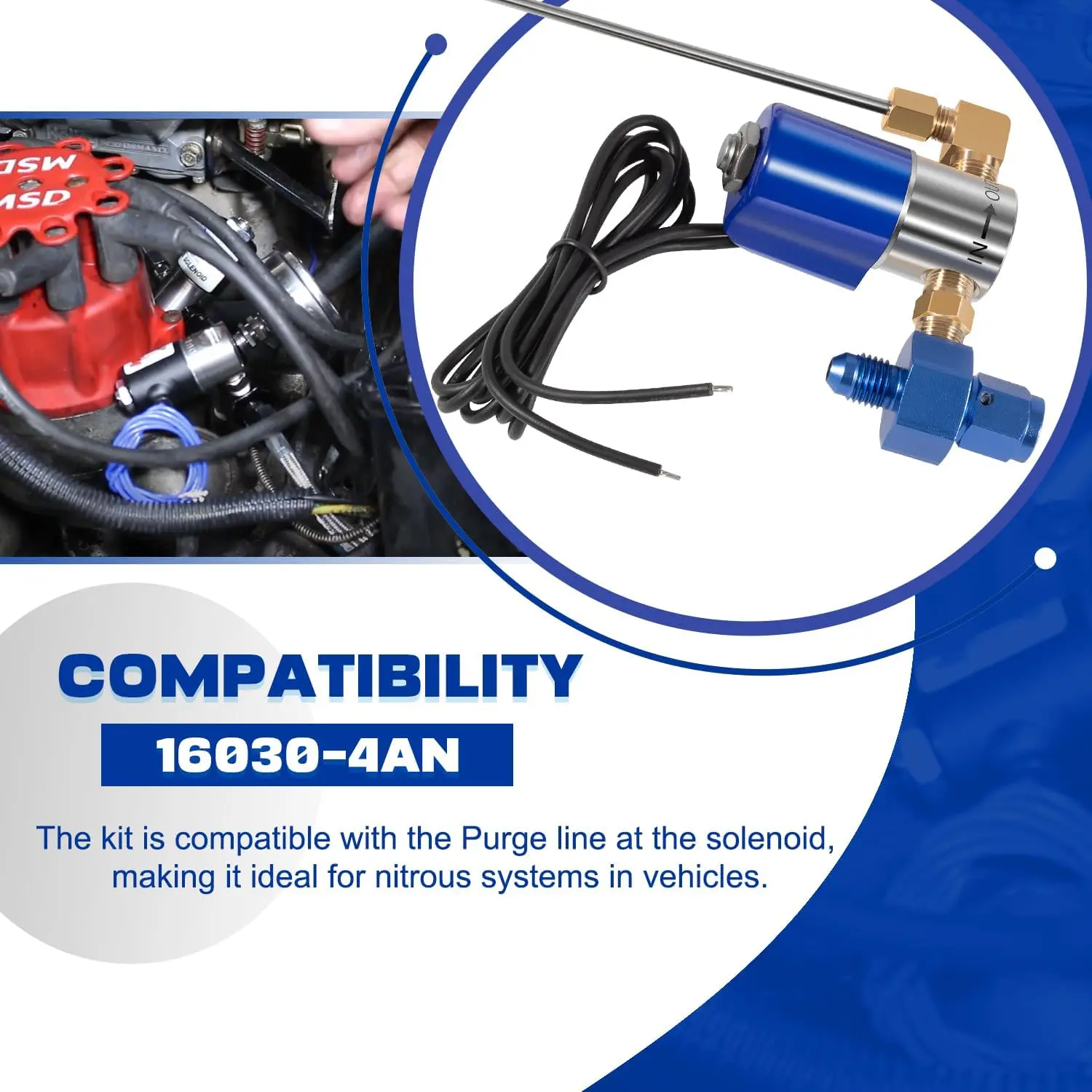 MX 16030-4AN Line Purge Valve Kit, Integrate with Nitrous Systems, Release Trapped Air or Gaseous Nitrous, Reduced Lag Time
