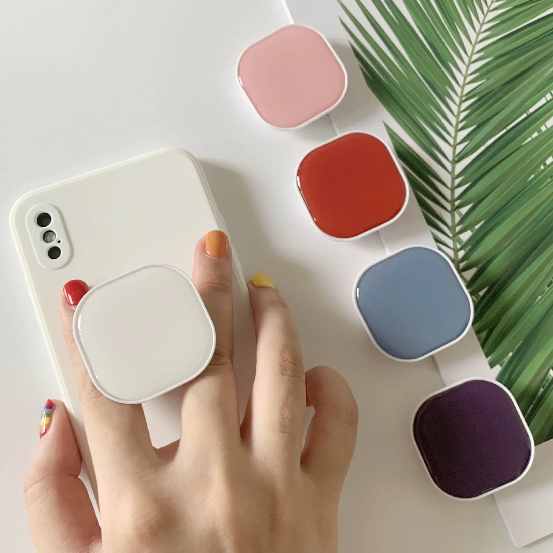 

Cute Square Popping Sockets Grip Phone Holders Finger Ring Holder Griptok Stand Back Cover Clip Sticker Cellphone Accessories