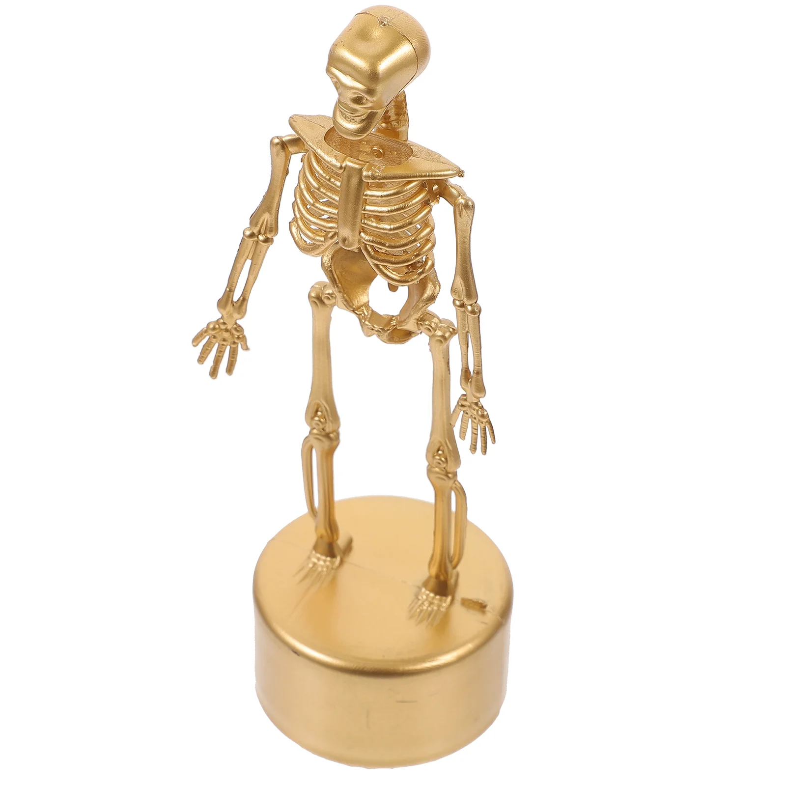 Halloween Decorations Desktop Props Skull Statuette Trophy Ornaments Upright Style Golden Plastic Supplies