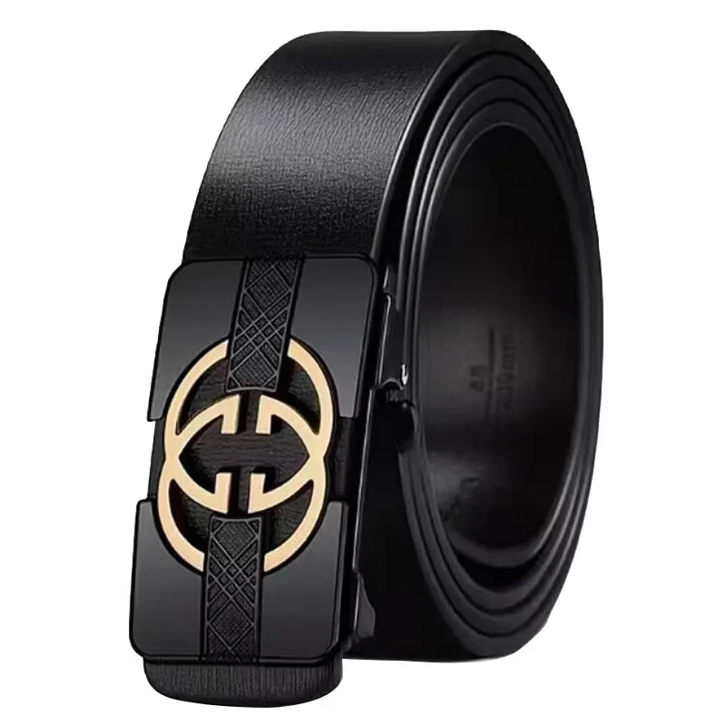 Temperament Men's Women's Belt Alloy Button Fashion Letter Belt Body Daily Versatile Suit Pants Business Men's and Women's Belt