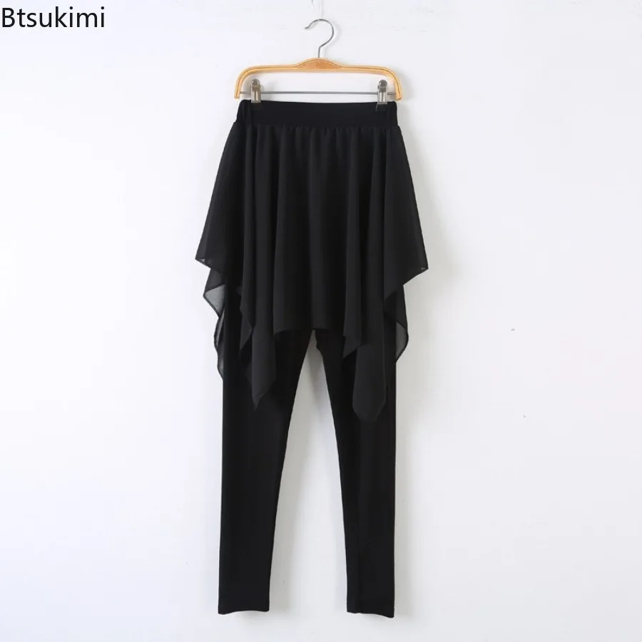 طبقتين تنورة السراويل النساء الباليه الرقص ممارسة ارتداء مشروط بانتا مع تنورة شيفون ضئيلة الكلاسيكية الرقص التدريب زي فام #6