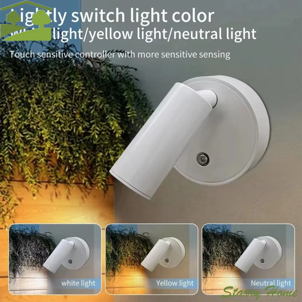 Wireless LED Wall Sconces Light 0.5W Dimmable Magnetic Wall Lamp Magnetic Base Touch Sensor Touch Switch Spotlight