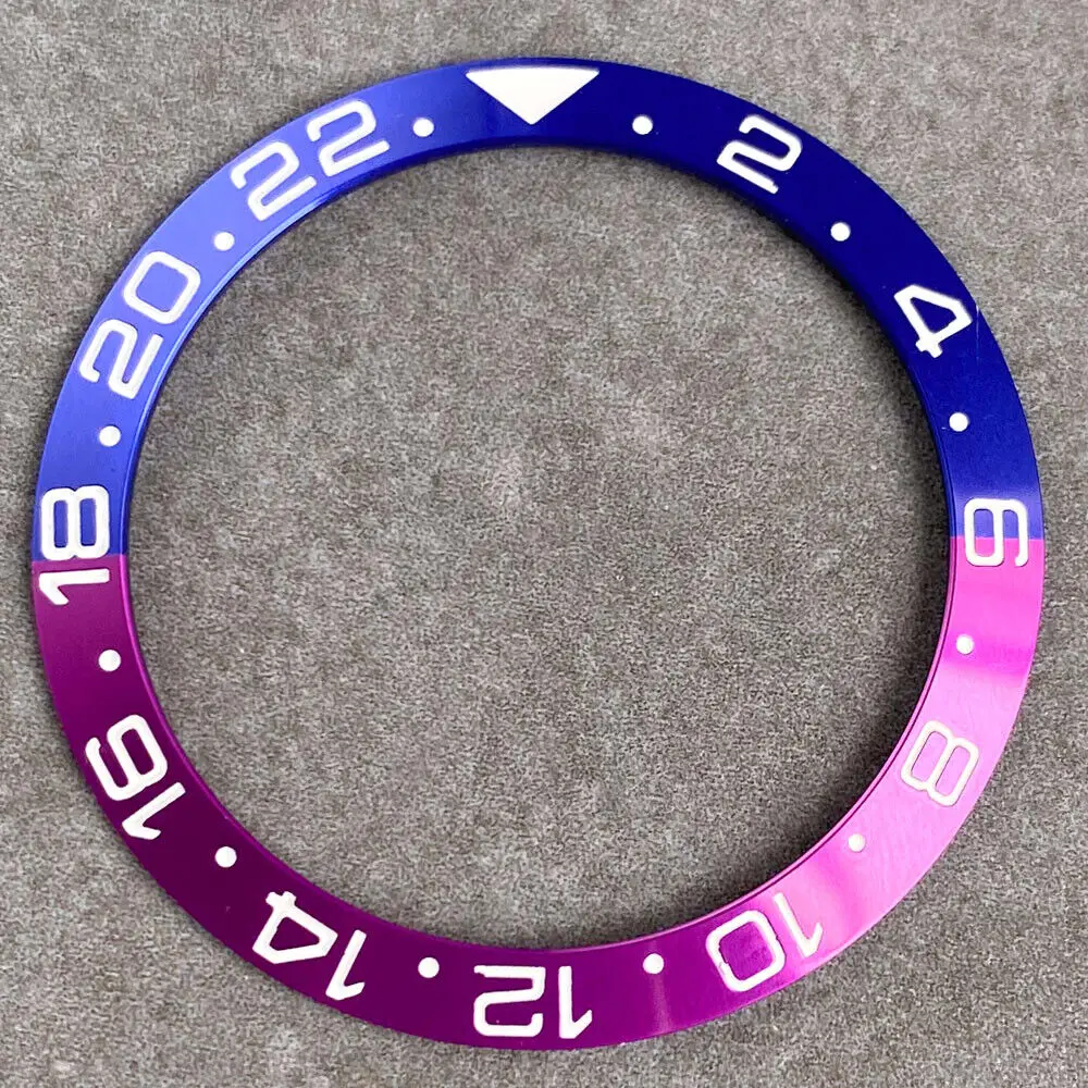 Inserto de bisel de aleación negro, azul, rojo y morado de 38 mm para reloj para hombre SUB SKX 007 de 40 mm