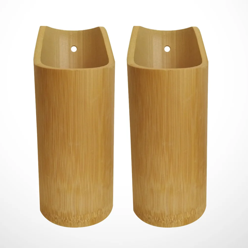 

2Pcs Bamboo Holder Utensil ganizer Cutlery Drying Rack Kitchen Storage Spoon Chopstick Holder Fork Silverware Keeper