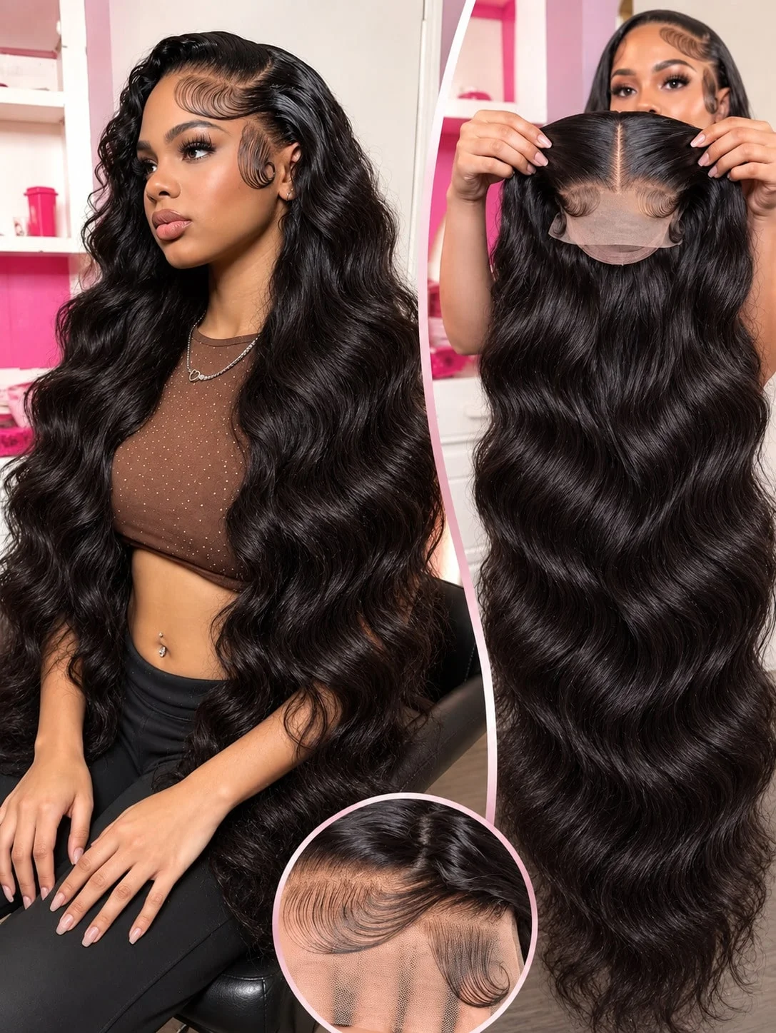Wear And Go Wig Human Hair 5x5 Body wave wig 200% Density Glueless Human Hair Lace Wig 13×4 13×6 Pre Plucked Pre Cut No Glue No Skill 3s Ready To Go Beginners Friendly Brazilian Straight Lace Front Wigs Human Hair With Baby Hair For Women
