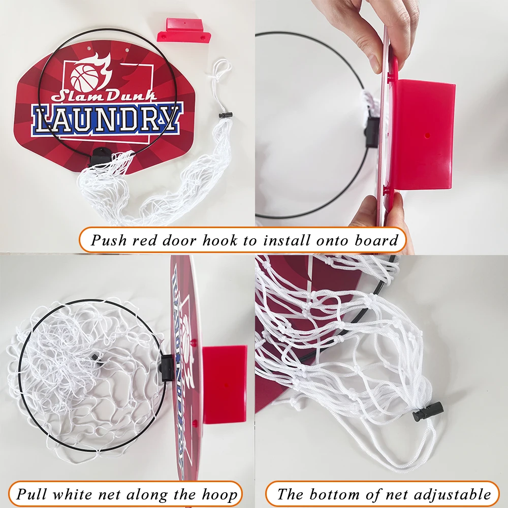 سلة غسيل كرة السلة فوق الباب، سلة كرة سلة مستوحاة من الرياضة للملابس أو رغوة صامتة، سلة كرة السلة سلام دنك الممتعة