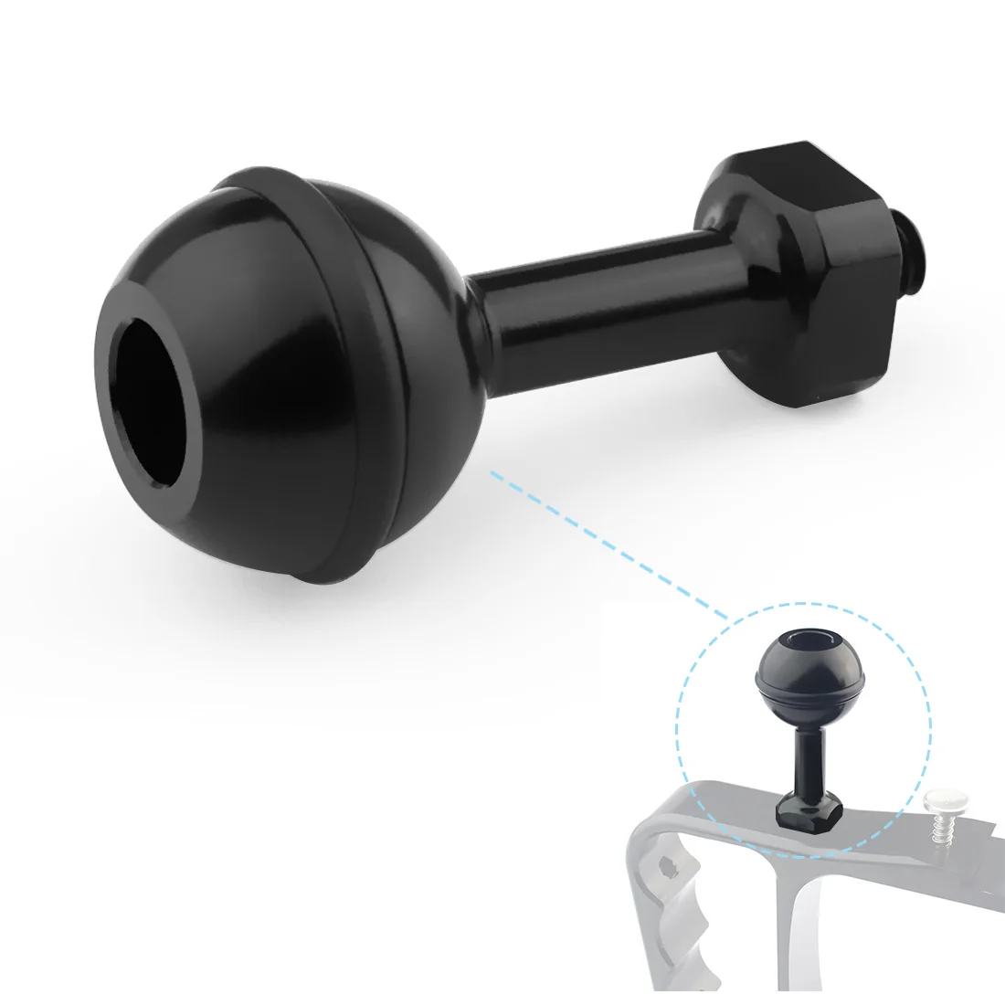 1-Zoll-Kugelkopf-Adapter 1/4 Zoll M5 verstellbare Schraube feste Halterung für GoPro SJCAM Action-Kamera Unterwasser-Tauchhalterung Tablettklemme – Detail 39