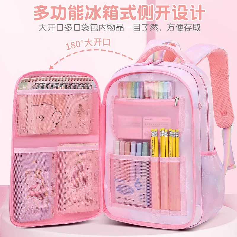 Sanrio-mochila escolar Clow M para estudiantes, mochila de dibujos animados de gran capacidad, protección de la columna vertebral, niños