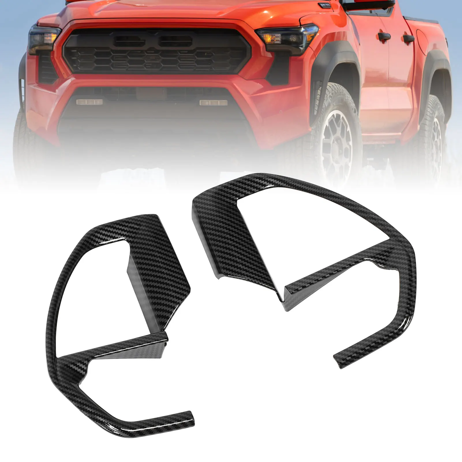 

Накладка на кнопку рулевого колеса, левая и правая, карбоновый цвет, декоративная рамка для Tacoma 2024, рамка кнопки рулевого колеса