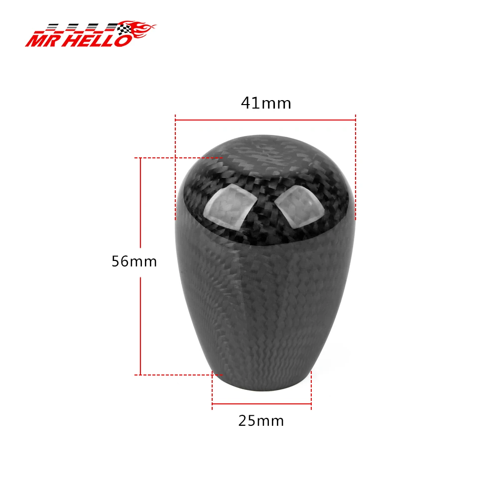 Rennsport-Schaltknauf aus Echtcarbon für Schaltgetriebe, runder Kugelgriff – Detail 2