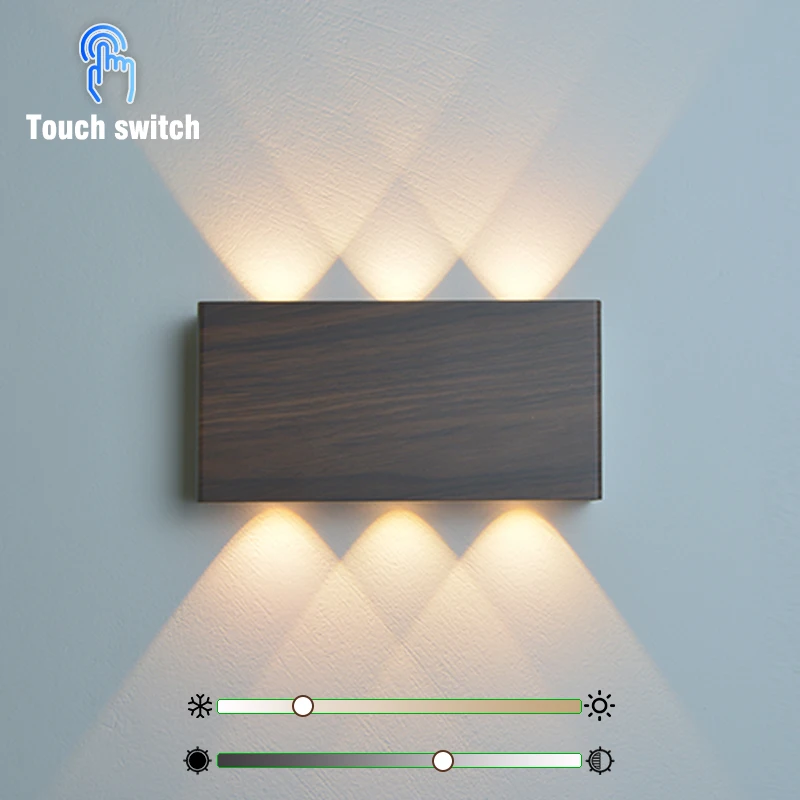 Minimaal ontworpen LED-oplaadwandlamp 4000mAh Touch Drie kleurenbedrading Gratis binnendecoratie Nachtkastje Gang Slaapkamerlicht