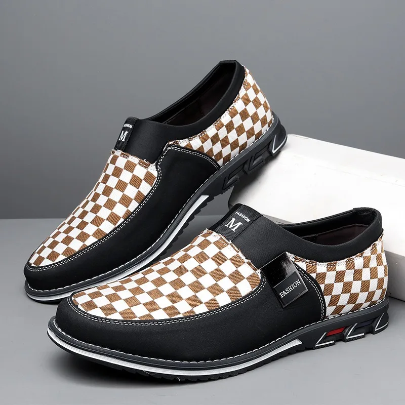 

Новые дизайнерские туфли без шнуровки, мужские лоферы, мужская обувь в клетку, роскошная мужская обувь в британском стиле, повседневные кроссовки zapatos