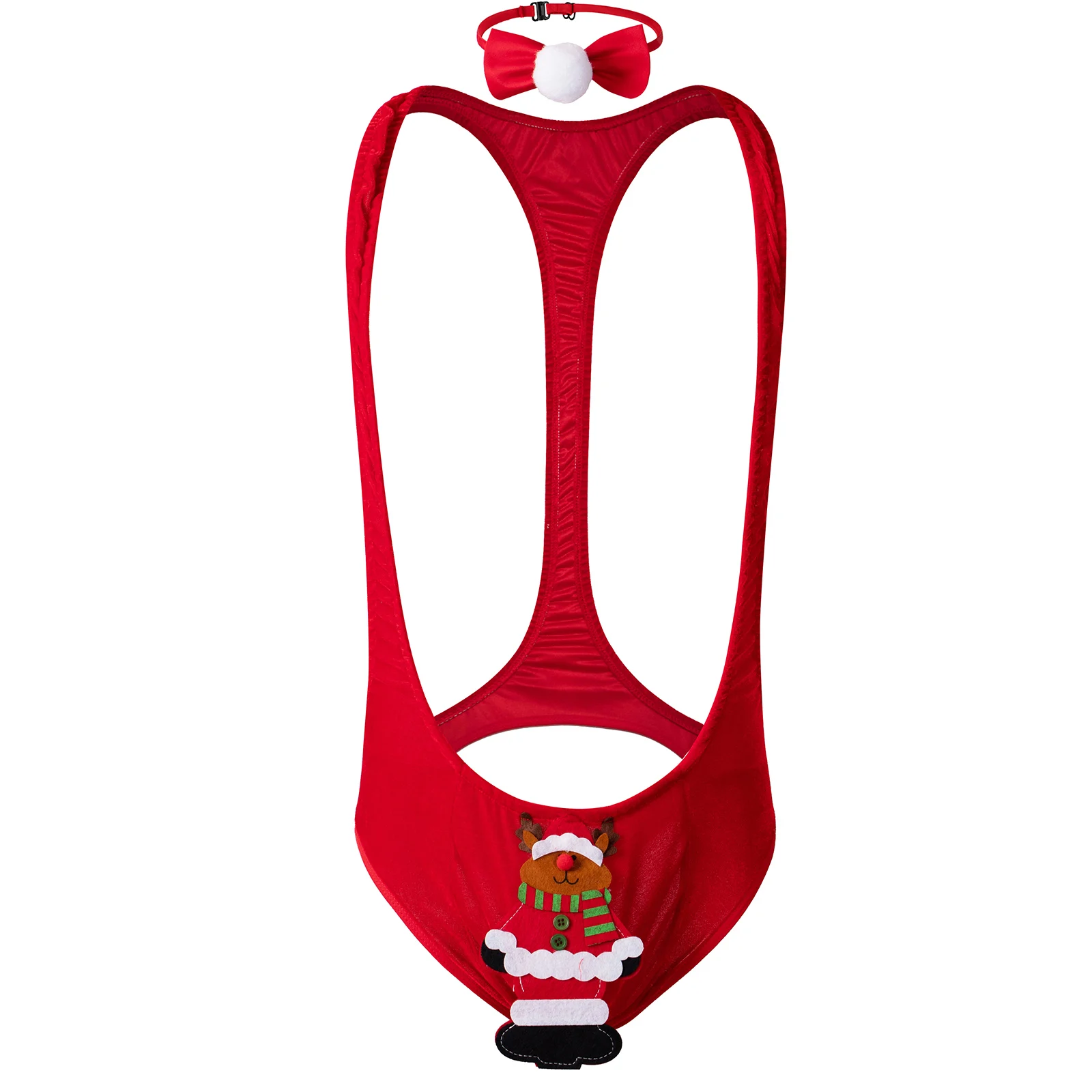 ชุดชั้นในผู้ชายคริสต์มาสชุดชั้นในชุดบอดี้สูทเซ็กซี่ One-piece Santa Claus เร้าอารมณ์เครื่องแต่งกาย Mankini กระเป๋าก้น