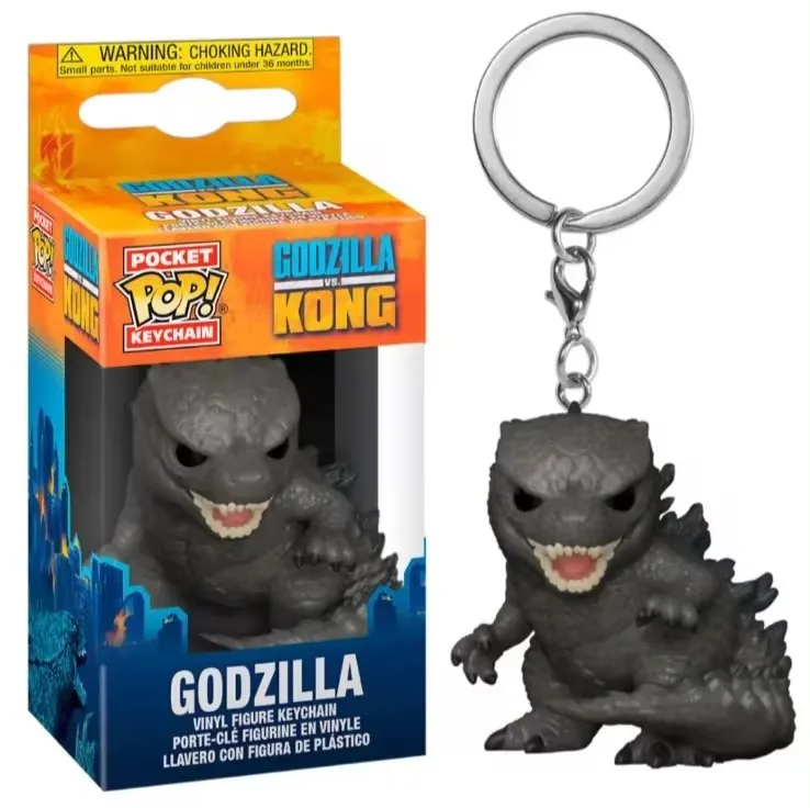 2024 nuovo FUNKO Pocet portachiavi film il nuovo impero Godzilla VS. Kong Vinyl Figure portachiavi giocattoli con scatola portachiavi regali