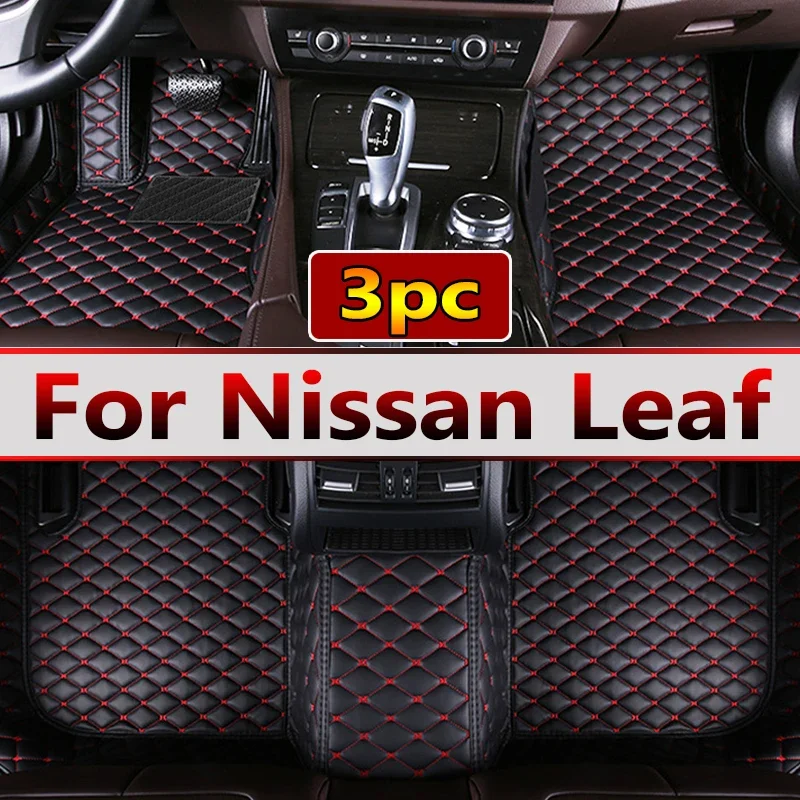 Car Floor Mats For Nissan Leaf ZE1 2018~2022 Luxury Leather Mat Durable Pad Carpets Interior Parts Rugs Set Car Accessories 2019