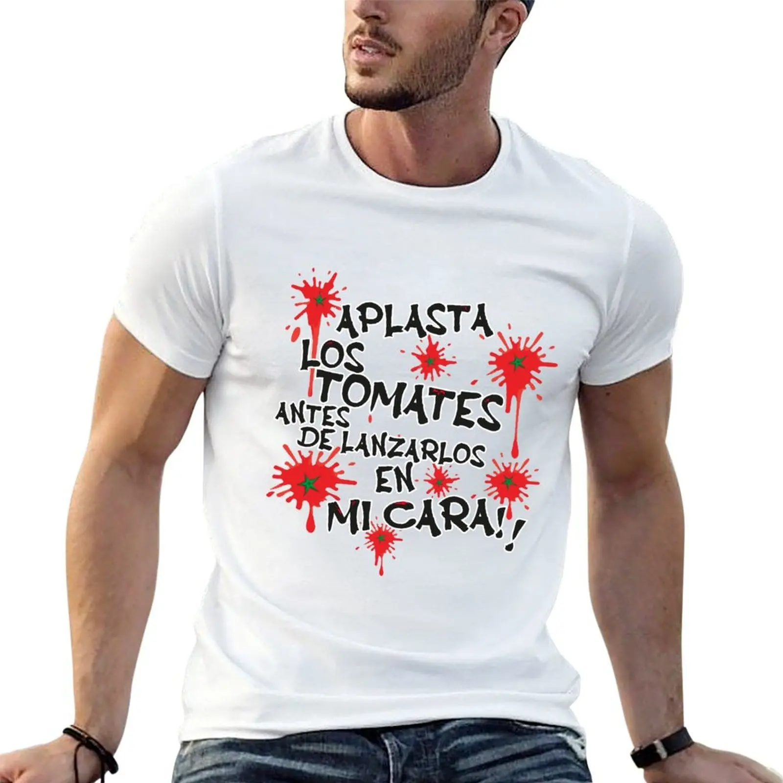 

Aplasta Los Tomates Antes De Lanzarlos En Mi Cara!!La Tomatina Fiesta T-Shirt funny t shirts cotton man t shirt summer T-Shirt