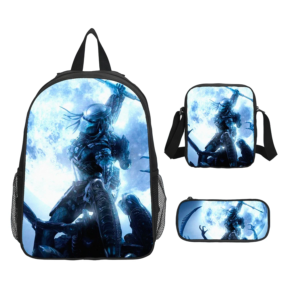 Alienss VS Predator Child School Backpack Shoulder Bags Pencil Case Book Bags For Grades1-3 Students Backpack