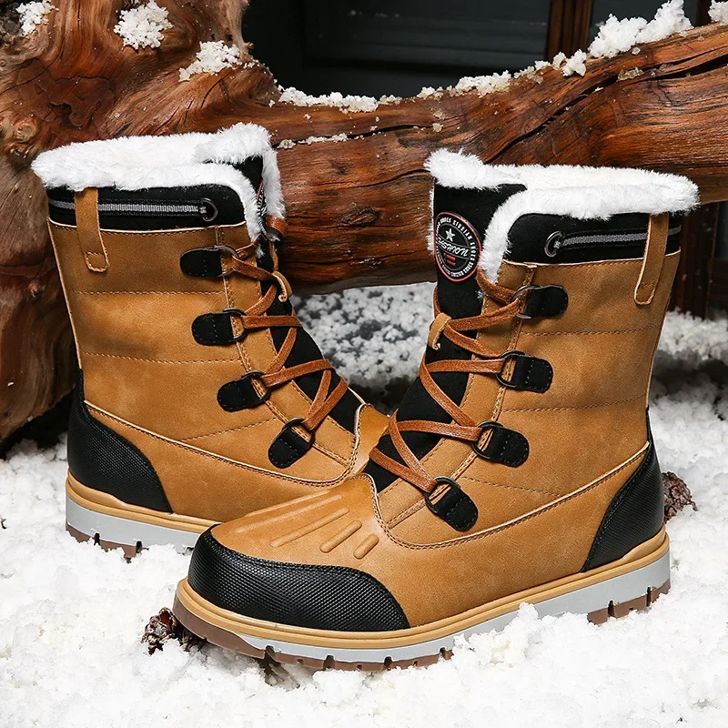 High Quality Winter Snow Boots Men\'s 2024 Plush Warm Comfortable Anti Slip Wear-resistant Waterproof Outdoor Casual Cotton Shoes