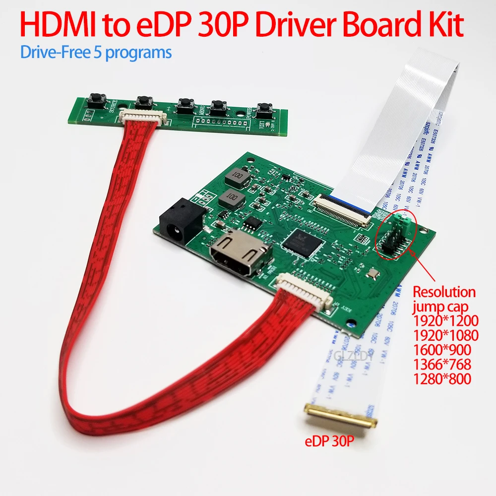 Drive-Free 30Pin eDP LCD Controller Driver Board HDMI Jump cap For Screen 1920*1200 1920*1080 1600*900 1366*768 1280*800 panel