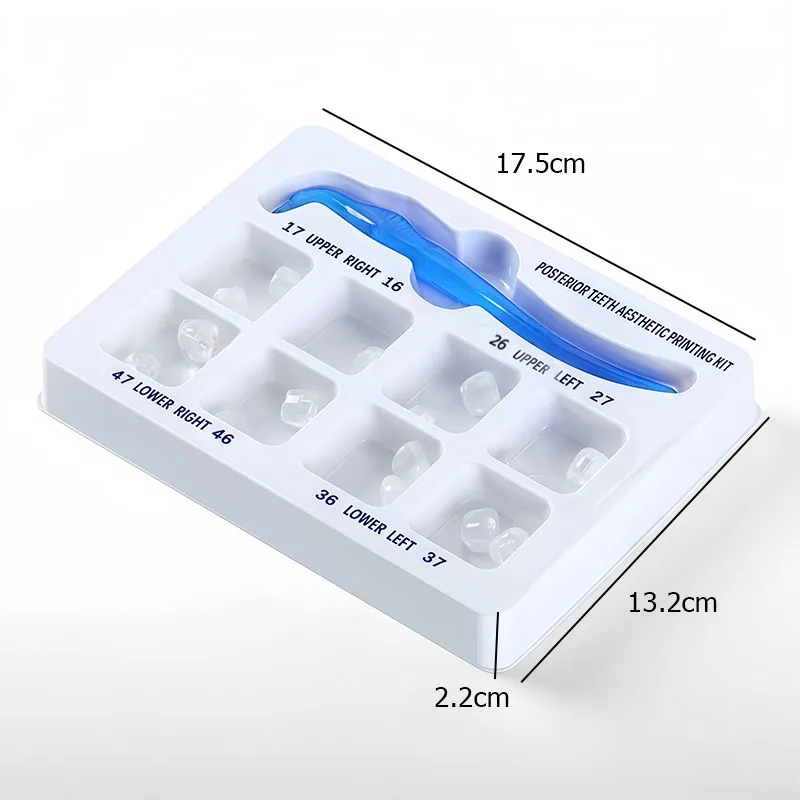 1Set Dental Posterior Teeth Aesthetic Printing Mould Kit Resin Reshape Fissure Printing Stamp Restoration Filling 16 Pcs Moulds