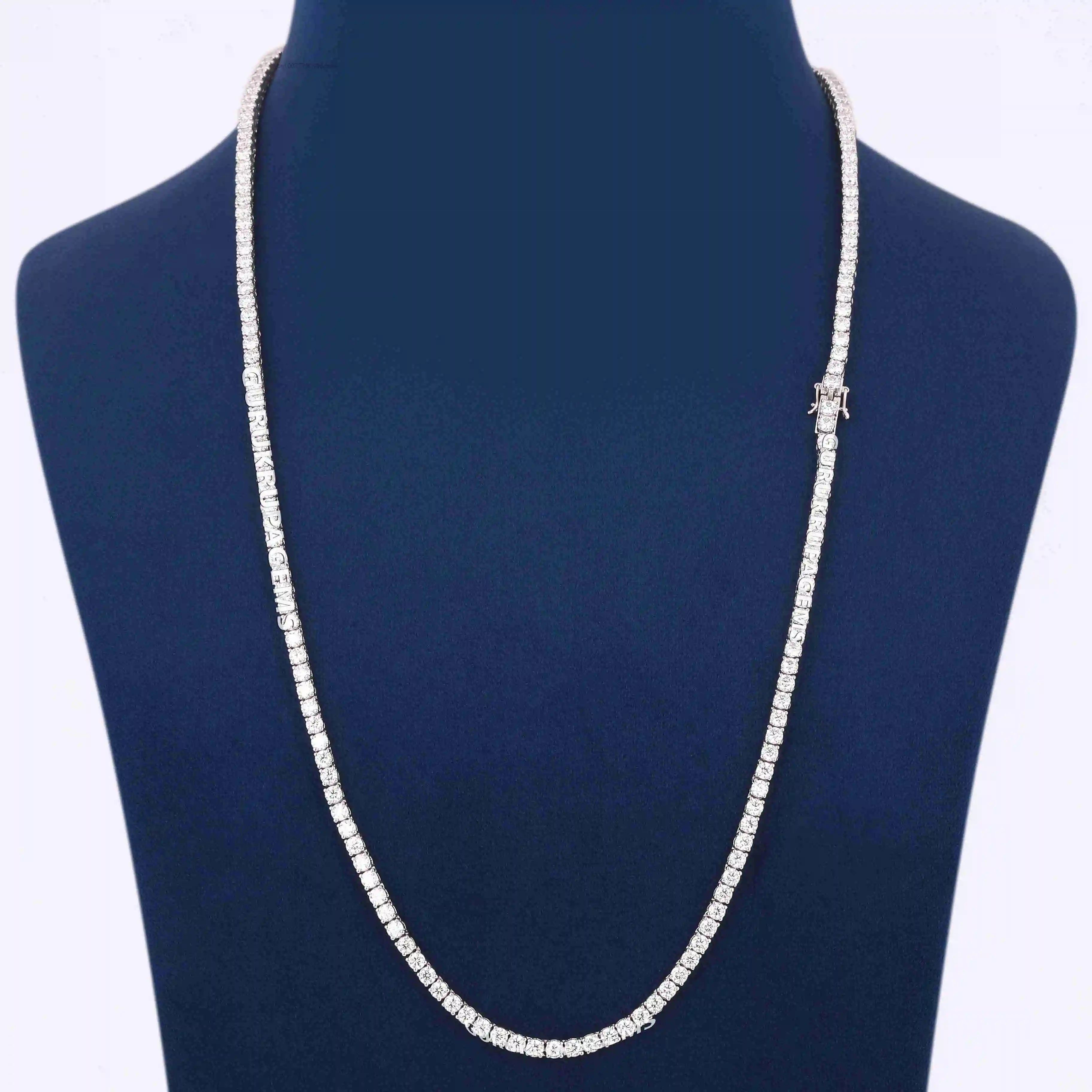 

S925 necklace Moissanite Latest 14kt White Gold 6.5 MM Tennis Chain Classic Style Classic Cut Lab Grown Diamond VVS Clarity R