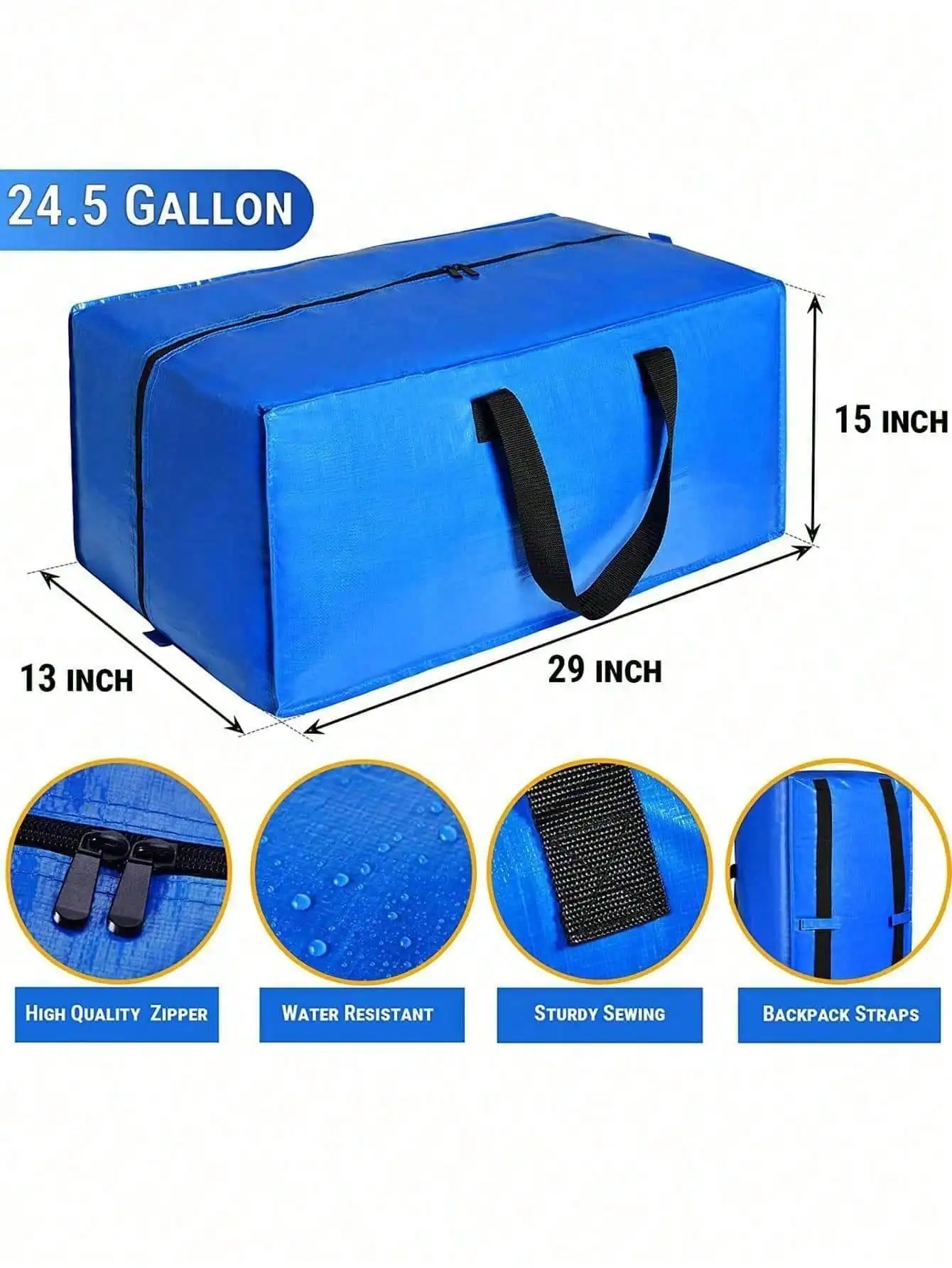 حقيبة تخزين كبيرة جدًا مع سحاب، حقيبة تخزين قابلة للطي شديدة التحمل للسفر، مادة مقاومة للماء ومقاومة للغبار والرطوبة، حقيبة تخزين شجرة عيد الميلاد، حقيبة تخزين كبيرة جدًا لحقيبة تخزين غرفة النوم، حقيبة تخزين كبيرة الحجم لخزانة النوم، متوافقة مع سحاب