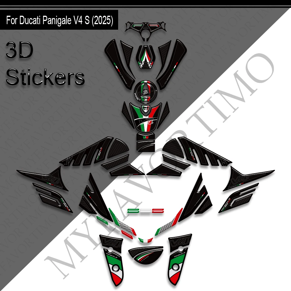 

2025 Decals V4S Motorcycle For Ducati Panigale V4 S Resin Decal Fuel Tank Pad Waterproof Decoration Protection 3D Sticker