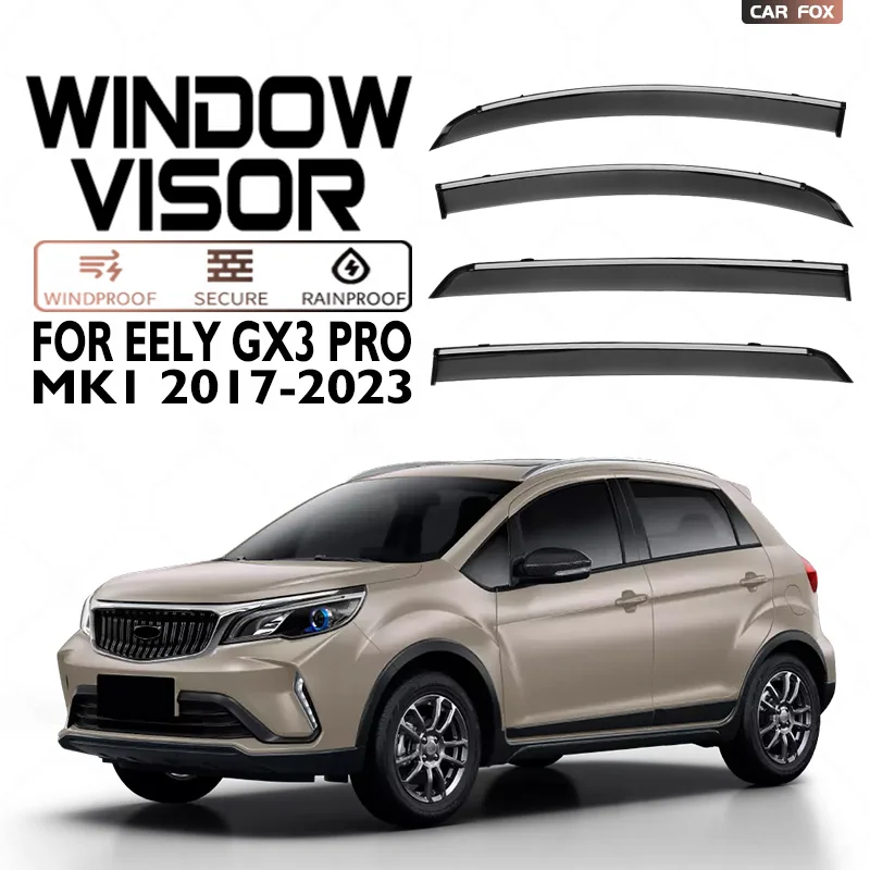 

For Geely GX3 Pro 2017-2024 Plastic Window Visor Vent Shades Sun Rain Deflector Guard For Geely GX3 Pro 2017-2024