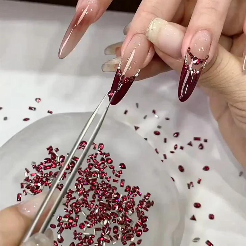 100pcs Flatback Irregular-shaped Nail Art Rhinestones Crystal Zircon Multi Shapes Mini Glass Nail Art Rhinestones Accessories