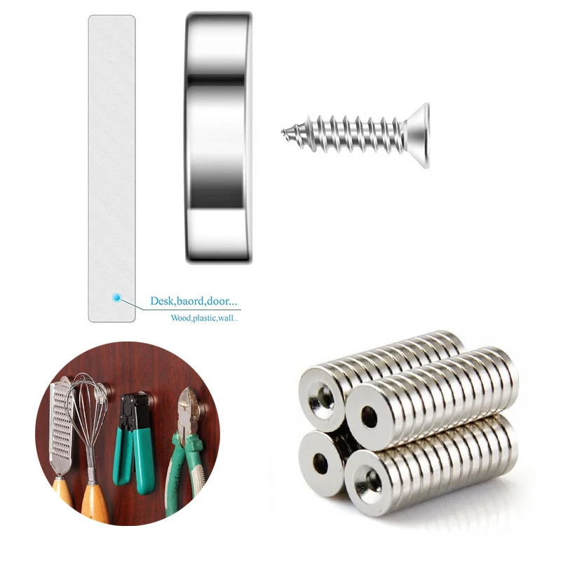 10pcs Dia 8/10/12/15mm Round Neodymium Magnets Thick 3/4/5mm With M3 M4 Countersunk Hole Strong Permanent Rare Earth Magnet