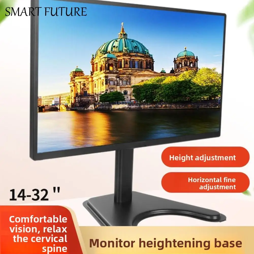 

Adjustable Desktop Monitor Holder 14-32 Inches Large Base Computer Monitor Stand Increase Height Portable