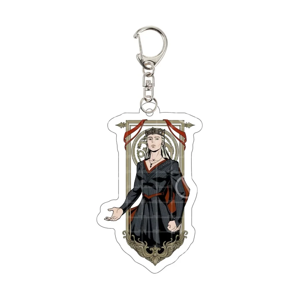 6cm House of the Dragon Anime Acrylic key chain Figure Aemond Rhaenyra Daemon Aegon Desk Ornament Collection Model Gift