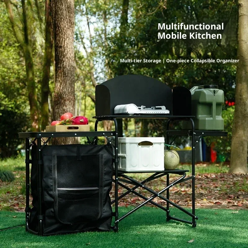 في الهواء الطلق المحمول خفيفة الوزن الألومنيوم للطي IGT طاولة التخييم المحمولة محطة المطبخ حفلة الطعام خزانة Shinetrip #1