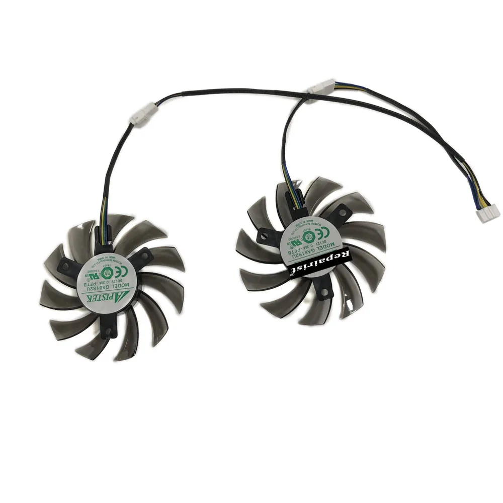 2pcs/Set 75mm APISTEK GA81S2U DC 12V 0.38A 4Pin GTX 660 Cooler Fan For ZOTAC GTX660-2GD5 Graphics Card As Replacement