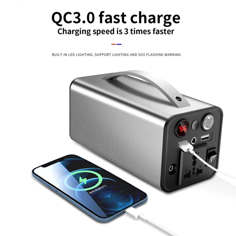 180W 45000mAh Portable Power Bank Station 220V Emergency External Spare Battery Power Supply Camping Outdoor Powerful Power Bank