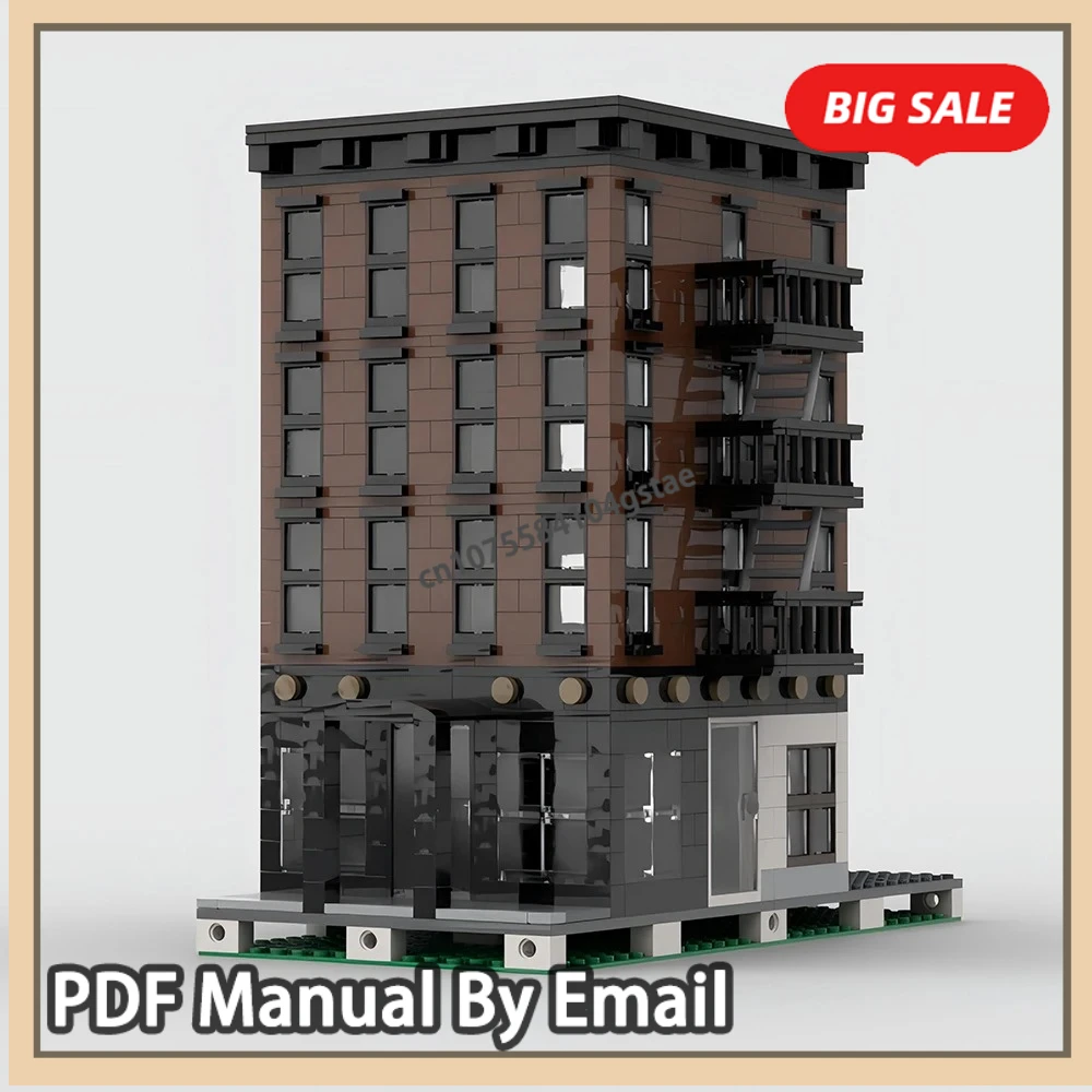 

Street View Model MOC Building Bricks New York Apartment House Modular Technology Gifts Holiday Assemble Children Toys Suit