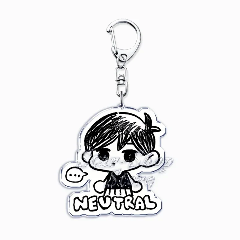 Hot Omori Game Keychain for Accessories Bag Pendant Basil Kel Hero Aubrey Omocat Sunny Key Chain Ring Keyring Jewelry Fans Gifts