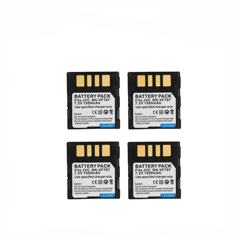 

4Pcs 1500mAh BN-VF707U High Capacity Rechargeable Battery For JVC BN-VF733 BN-VF714AC MG505 MG57 MG77 Camcorder