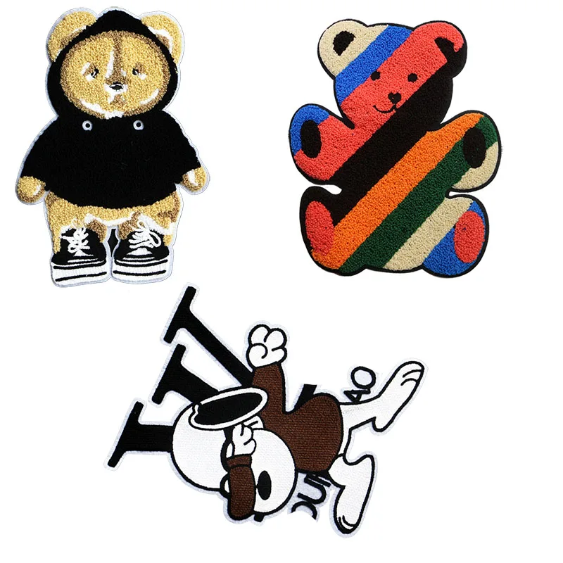 Fashion Towel Sewing Embroidery Cute Cartoon Animal Bear Dog DIY Logo Decoration Badge Clothing T-shirt Jacket Pants