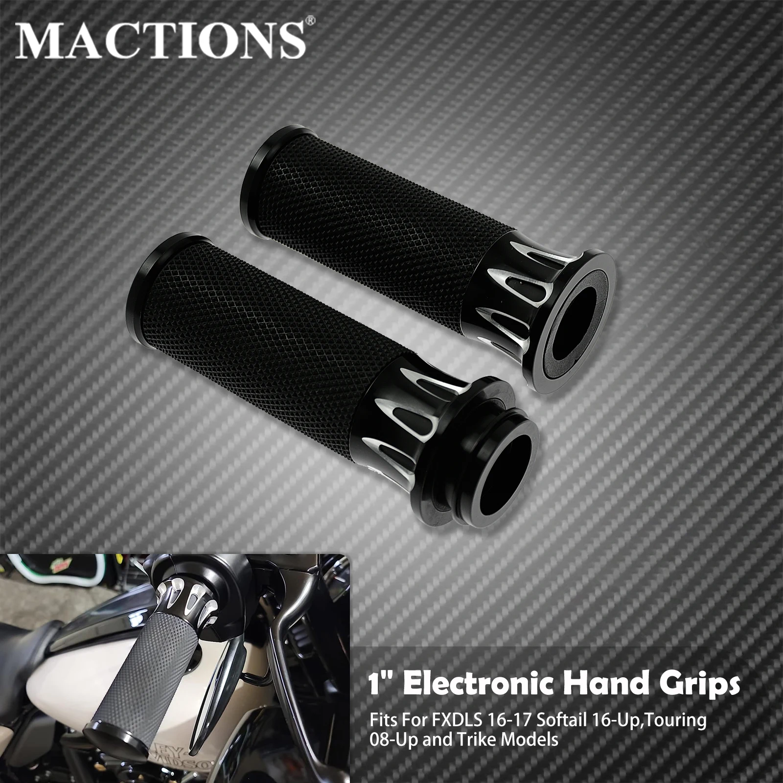 

Motorcycle 1'' Electronic Throttle Grips 25mm Handlebar Hand Grips For Harley Touring FLHR FLHT FLHX FLTRX Softail FXDLS FLSTNSE