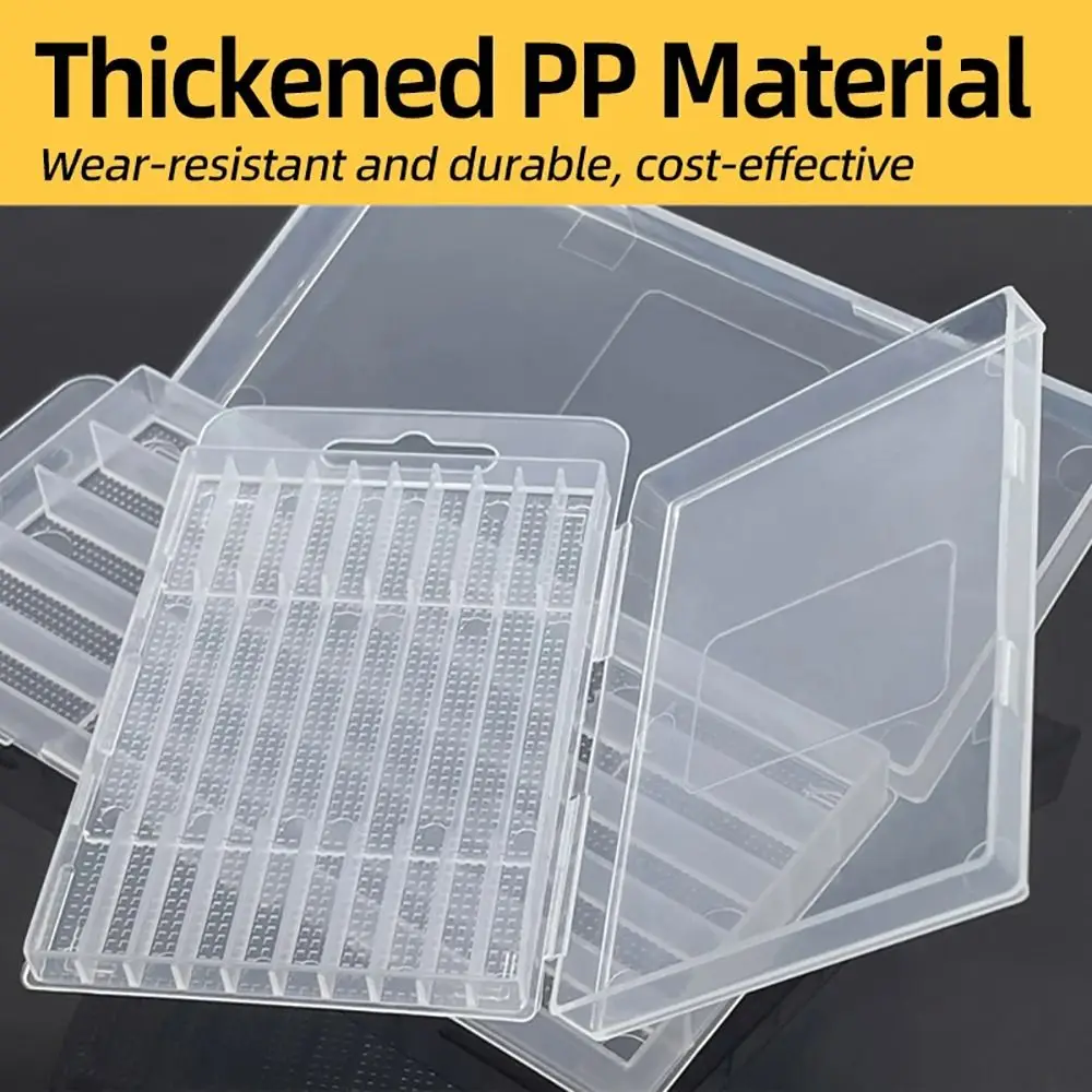 1Pcs Plastic Drill Bits Storage Box Clear Multi-gauge Tool Parts Storage Case 5/10 Holes Hardware Tool Box