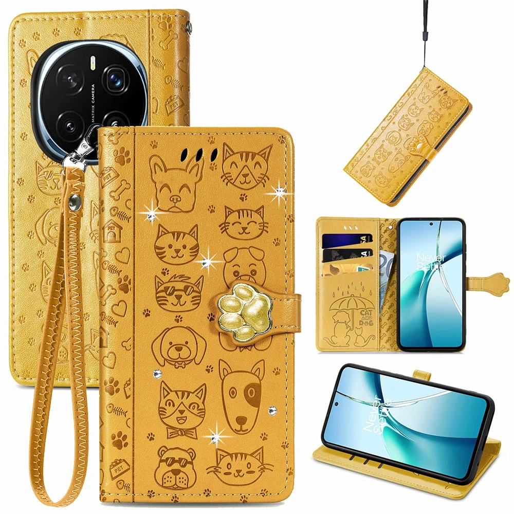 

Чехлы для телефонов OPPO F29 A5 A3 Find X8 Pro A3X A60 A80 F27 K12X A40 A40M 4G 5G Чехол Cat Glitter Animal Leather Wallet Flip Cover