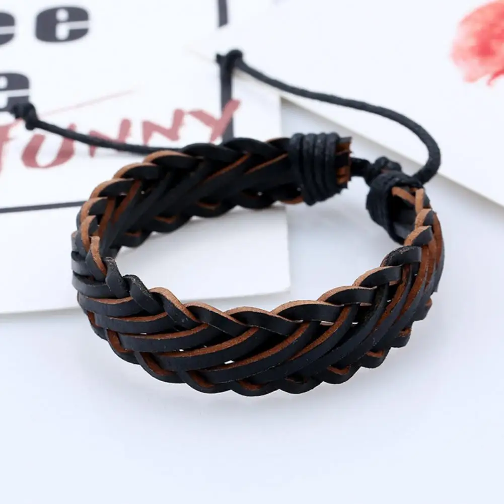 Dropshipping!! Fashion Faux Leather Rope Bracelet Men Women Bangle Jewelry Birthday Party Decor Gift