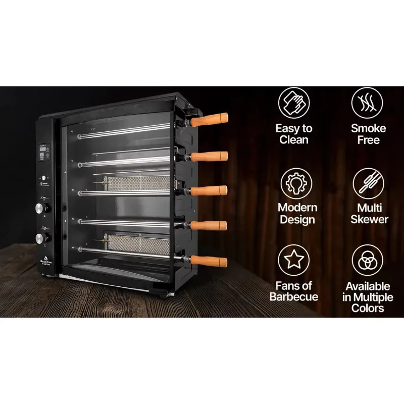 Multifunctional 58L outdoor camping electric digital rotating barbecue shop gas oven