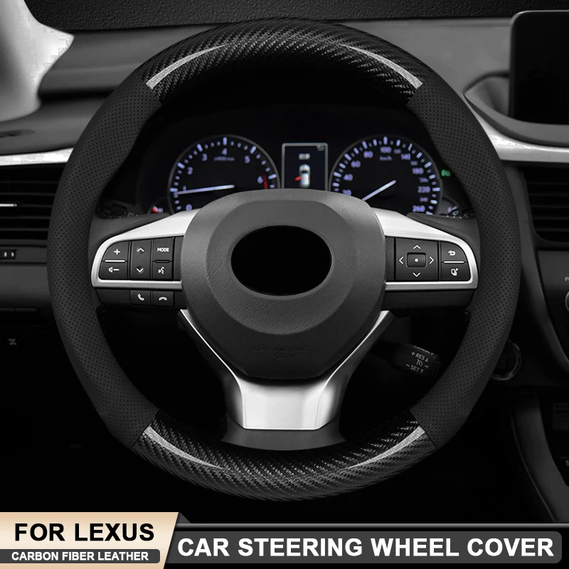 

For Lexus IS IS200 IS250 IS300 ES200 ES250 ES300 GS GX LS LM LX NX RX UX LC RZ RC-F Fsport Car Carbon Fiber Steering Wheel Cover