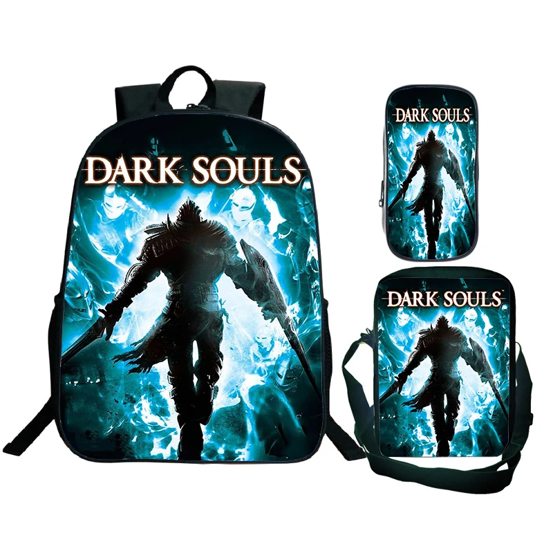 

3pcs Set Dark Soul Print Backpack for Boys Girls School Bags Cool Anime Pattern BookBag Kids School Bag Pack Teenager Travel Bag