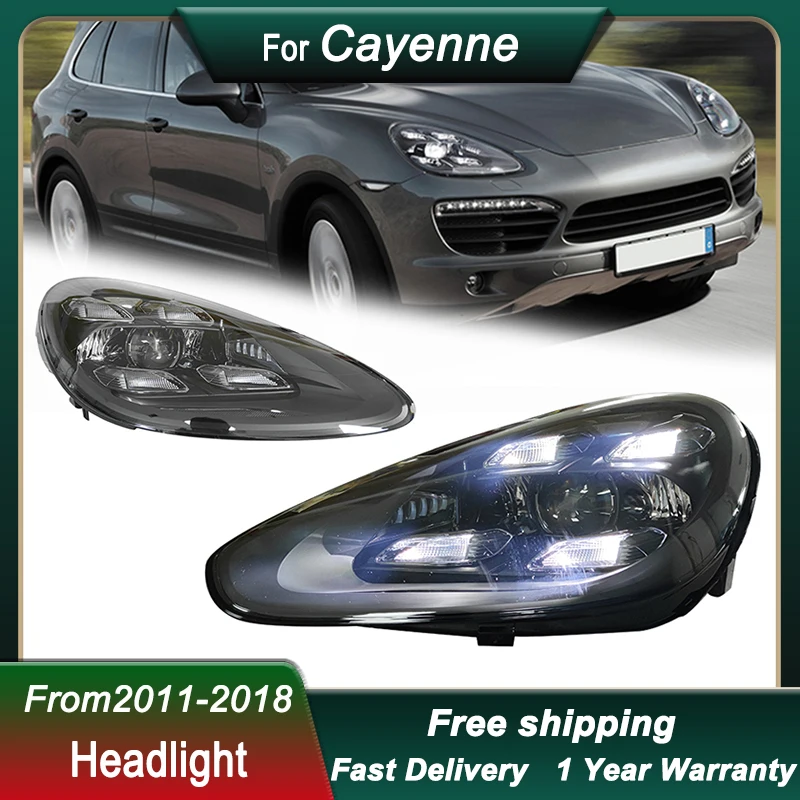 

Автомобильные фары для Porsche Cayenne 2011-2018-2022 стиль полностью светодиодные DRL динамические сигнальные фары биксеноновые фары в сборе