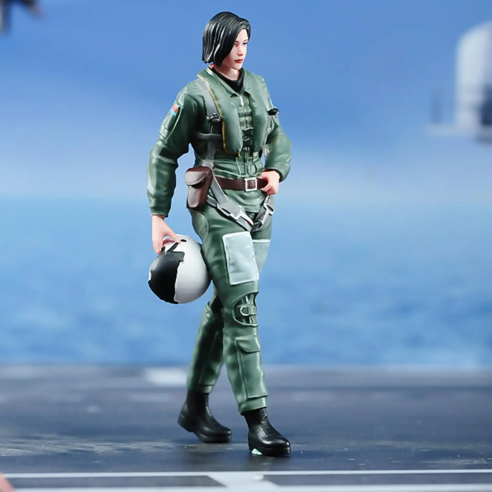 

1:18 Scale Officer Figure Diorama Accessory Layout Decorative Painted Micro Scene Decoration for Fairy Garden Birthday Gift