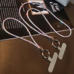 1PC Fashion Mobile phone lanyard Diamond Crystal Wrist Straps Keychain Glitter Rhinestone Neck Hanging Anti-lost Rope